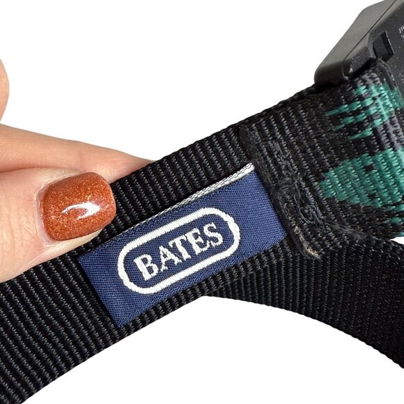 Thomas Bates Black Nylon Belt Lizard Print 44” Made In USA Durable Nylon - Picture 5 of 5